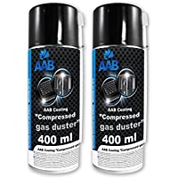 2 x AAB Spray de Aire Comprimido 400ml - Limpiar Teclados- Ordenadores- Copiadoras- Cámaras- Impresoras y Otros Equipos…